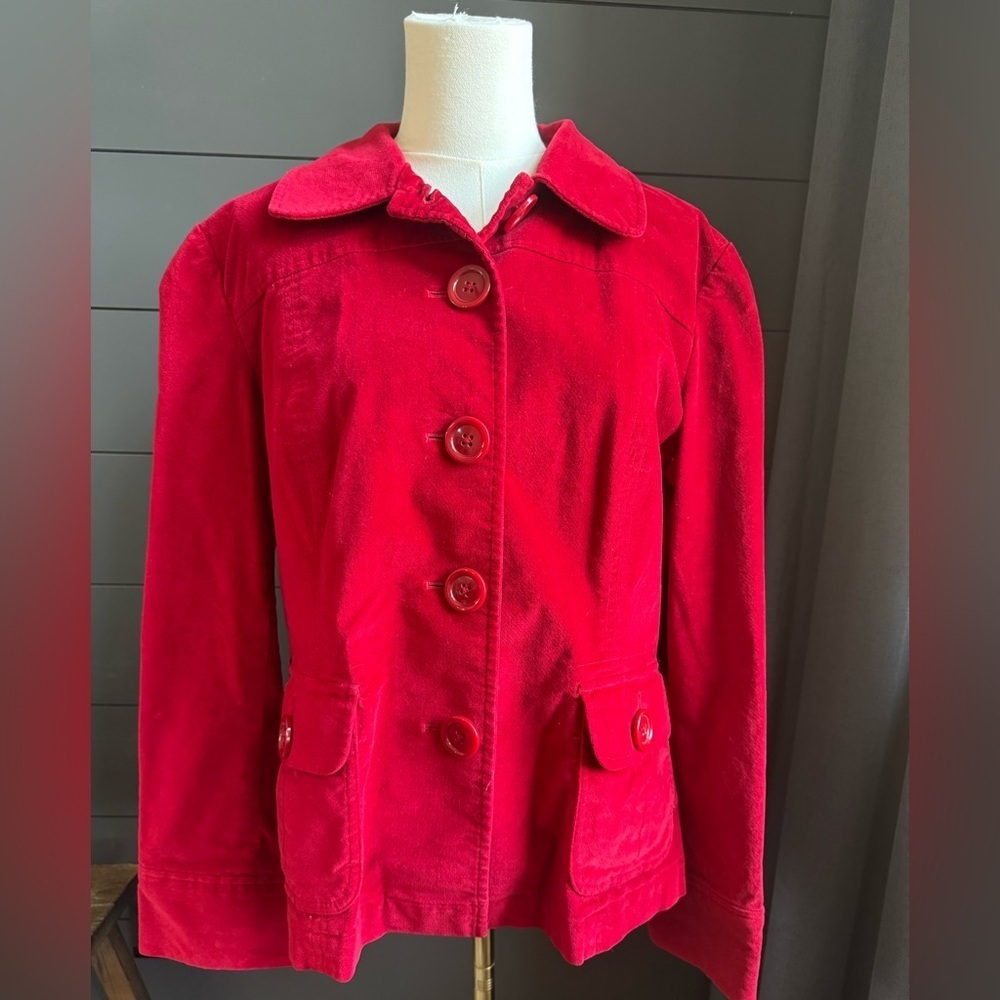 Talbots Vibrant Red Women's Jacket Size 16, Early 2000’s, Cherry, Valentine